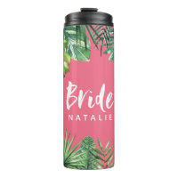 Bride watercolor tropical leaf bachelorette
