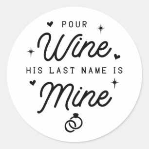 Bride Wedding Announcement, Just Married Toast MRS Classic Round Sticker