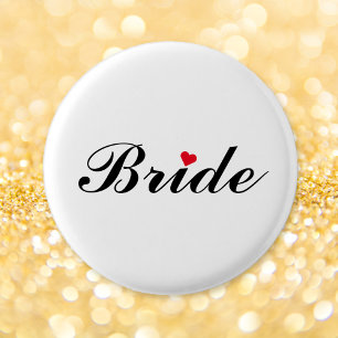Bride Wedding Bachelorette Party Round Pin Button