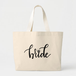 Bride Wedding Bridal Shower Mrs Bachelorette Large Tote Bag