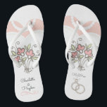 Bride Wedding Custom Jandals<br><div class="desc">Wedding Flip Flops for the pretty bride! Personalise and add your custom names and the wedding date.</div>