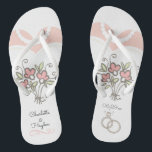 Bride Wedding Custom Jandals<br><div class="desc">Wedding Flip Flops for the pretty bride! Personalise and add your custom names and the wedding date.</div>