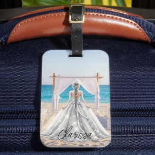 Bride Wedding Day Beach Wedding Fancy Gown Bridal Luggage Tag