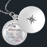 Bride Wedding Day Keepsake Gift Personalised Photo Locket Necklace<br><div class="desc">A lovely keepsake gift for your future wife to be on your wedding day and easy to customise at no extra cost.</div>