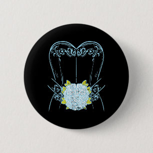 Bride Wedding Dress Bachelorette Groom Party Brida 6 Cm Round Badge