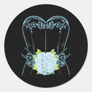Bride Wedding Dress Bachelorette Groom Party Brida Classic Round Sticker