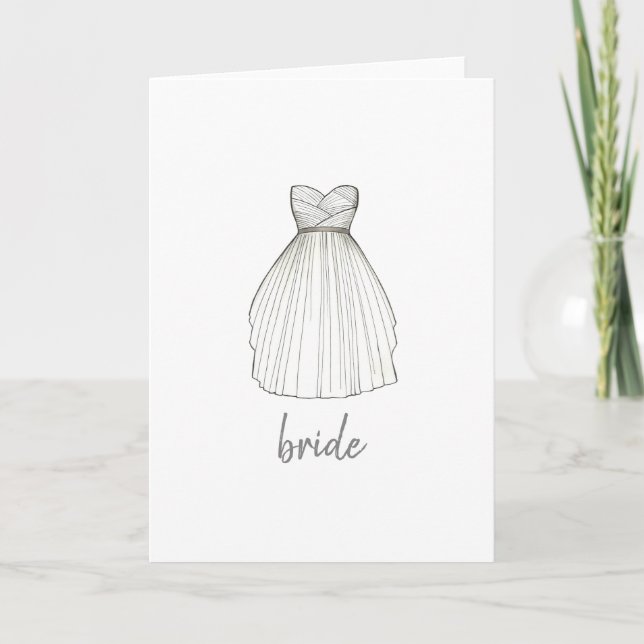 Bride Wedding Dress Bridal Gown Greeting Card (Front)