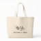 Bride Wedding Gift Large Canvas Tote Bag