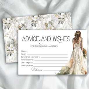 Bride Wedding Gown Advice and Wishes Bridal Shower Stationery