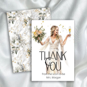 Bride Wedding Gown Bridal Shower Thank You Card