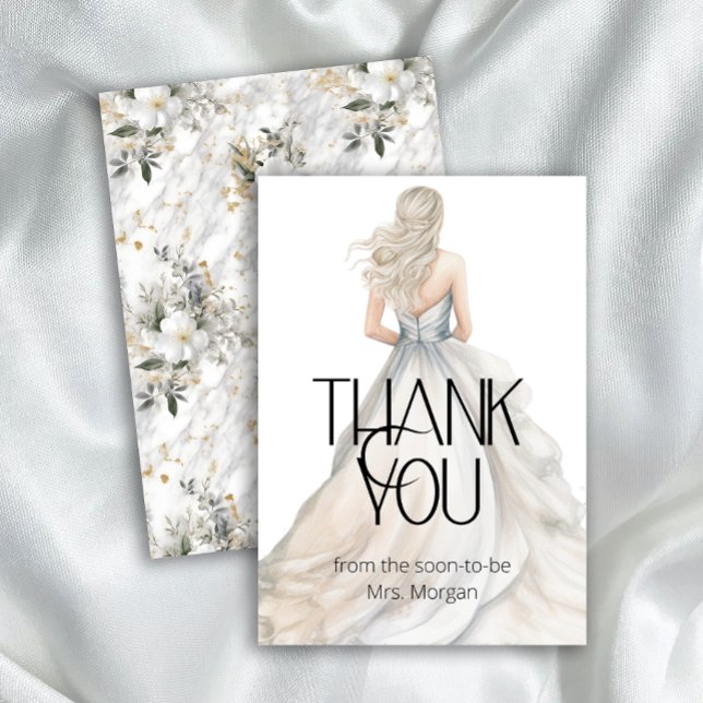 Bride Wedding Gown Bridal Shower Thank You Card (Creator Uploaded)