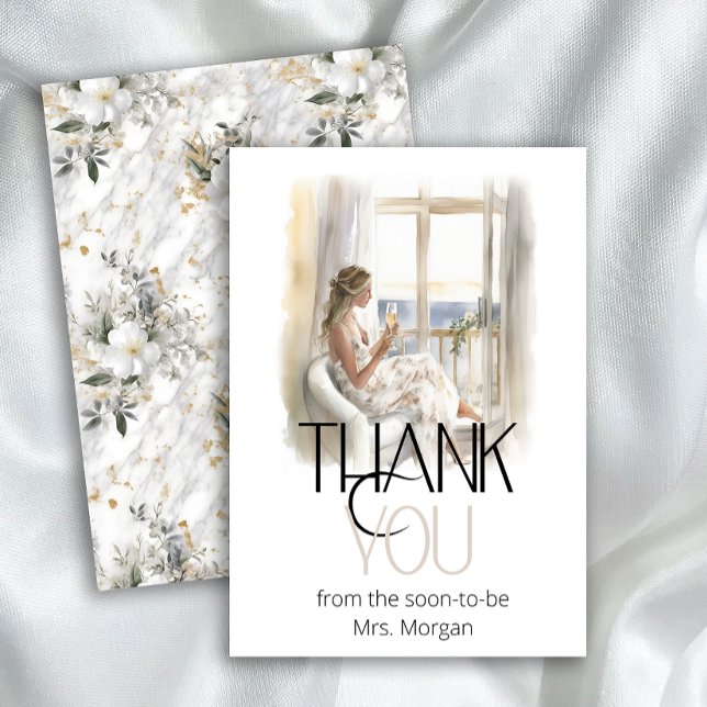 Bride Wedding Gown Bridal Shower Thank You Card (Creator Uploaded)