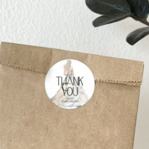 Bride Wedding Gown Bridal Shower Thank You Classic Round Sticker