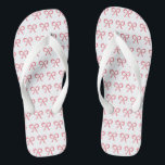 Bride Wedding Honeymoon Pink Bow Flip Flops<br><div class="desc">Designed for the bride to be.  Create your custom flip flops to commemorate your wedding day.  Great for bridal showers,  bachelorette parties and beach weddings!</div>