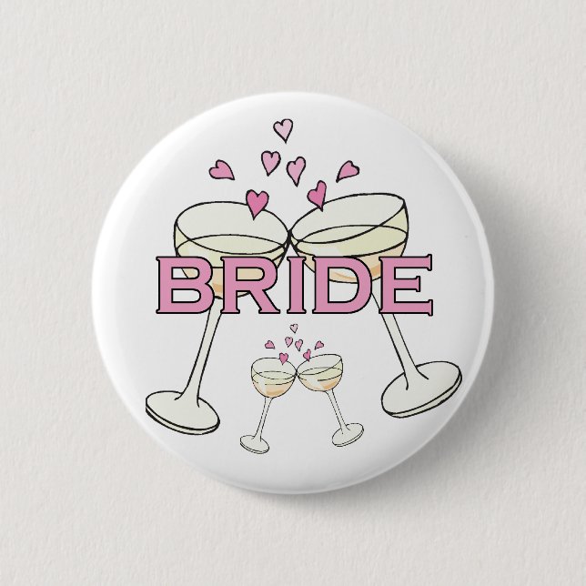 Bride Wedding ID Button (Front)