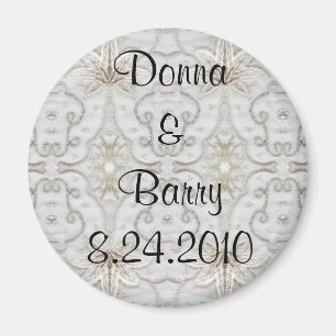 Bride Wedding lace grey off white Magnet