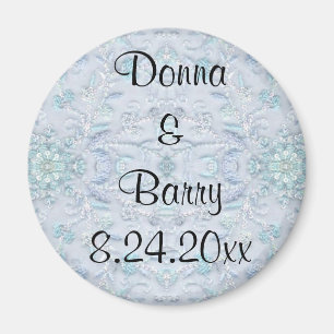 Bride Wedding lace pale blue Magnet