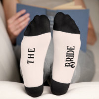 Bride Wedding Party Pink and Black Socks