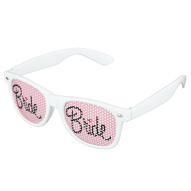 Bride Wedding Party Pink Retro Sunglasses (Angled)