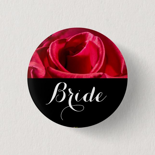 Bride Wedding Red Roses 3 Cm Round Badge (Front)