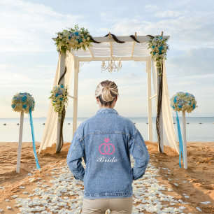 Bride Wedding Ring Bridal Shower  Denim Jacket