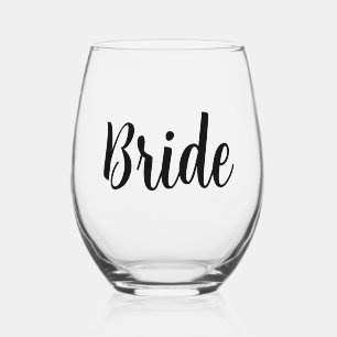 Bride Wedding Stemless Wine Glass