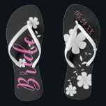 Bride White Floral Custom Jandals<br><div class="desc">Flip flops for the bride! Pretty white flowers with her custom wedding date flip flops are a must for the bride. Add the wedding date!</div>