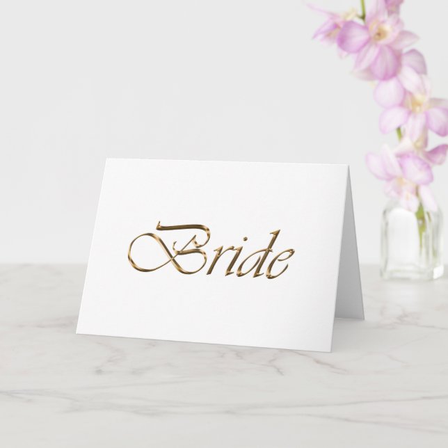 Bride white gold script calligraphy elegant chic  card (Orchid)