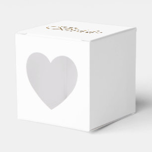 Bride white gold script calligraphy elegant cute favour box