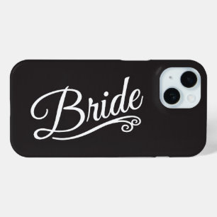 Bride white on black iPhone 15 case