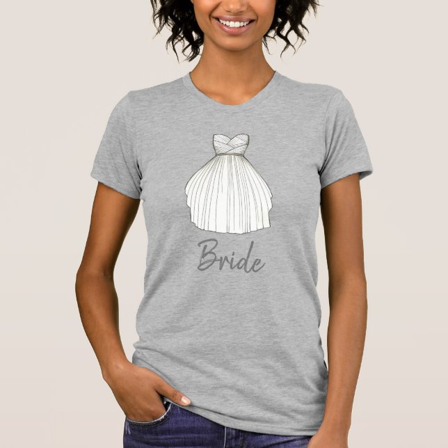 BRIDE White Princess Wedding Dress Bridal Party T T-Shirt (Front)
