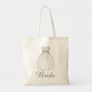 BRIDE White Princess Wedding Dress Bridal Tote Bag