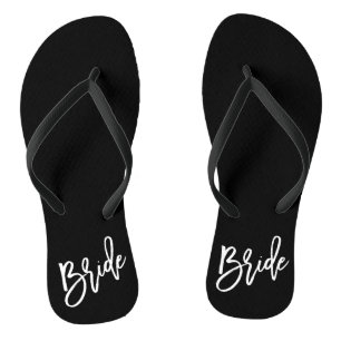 Bride White Script Jandals