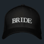 Bride white text black wedding embroidered hat<br><div class="desc">Bride white text black wedding Embroidered Baseball Cap 
Available in many colours and options</div>