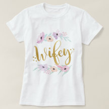 Bride Wifey Floral T-Shirt Bridal Tees Bridesmaids