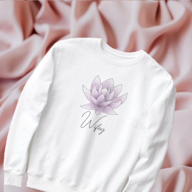 Bride 'Wifey' Pink Lotus  Sweatshirt (Creator Uploaded)