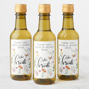 Bride Wild Flower Vintage Bridal Mini Wine Label