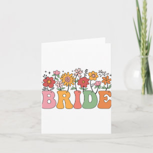 Bride Wildflower Floral Bridal Party Wedding Bache Card