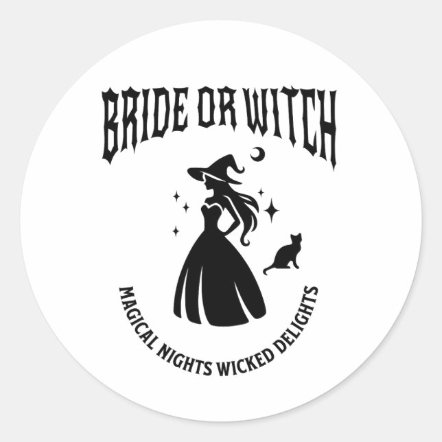 bride witch mystical bachelorette party classic round sticker (Front)