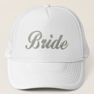 Bride with bling trucker hat