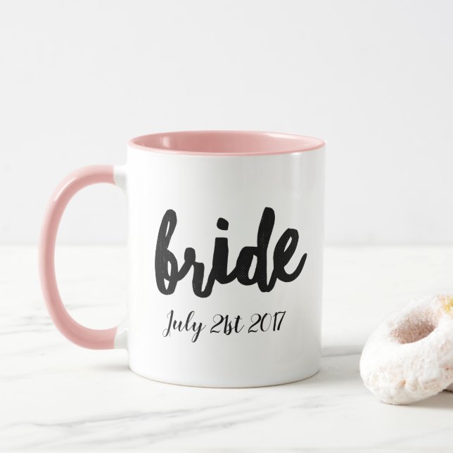 Bride with Custom Wedding Date Mug (With Donut)