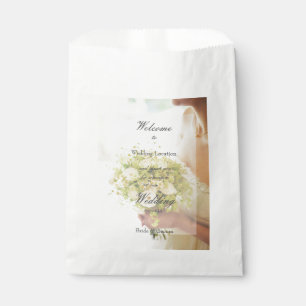 Bride with Flower Bouquet editable wedding Favour Bags