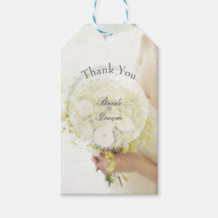 Bride with Flower Bouquet Editable Wedding Gift Tags