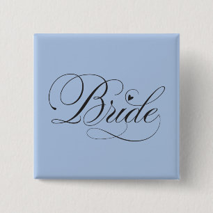 Bride with heart 15 cm square badge