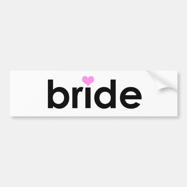 Bride with Heart Bumper Sticker (Front)