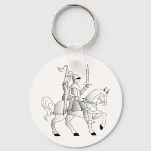 Bride with Knight in Shining Armour Key Ring