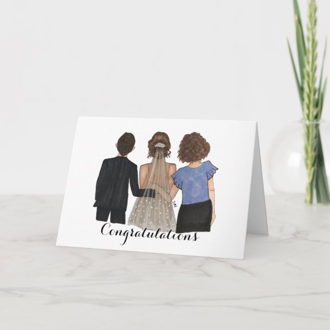 Bride with Parents Congratulations Card (Front)