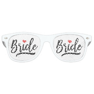 Bride With Red Heart Retro Sunglasses