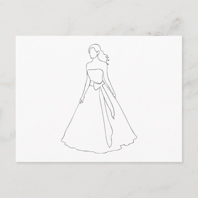 Bride With Wavy Hair Postcard (Front)