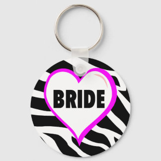 Bride Zebra Stripes Key Ring